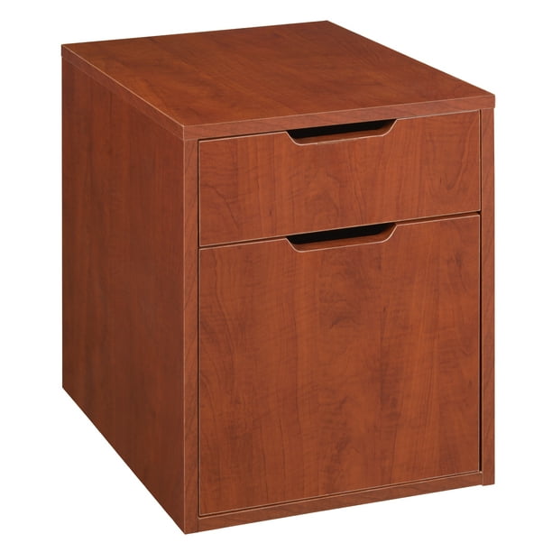 Niche Mod Freestanding Box-File Pedestal with No with No-Tools Assembly Cherry